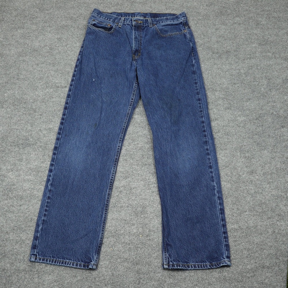 Faded Glory Jeans Mens 34x32 Blue Straight Leg 100% Cotton Denim Classic Fit